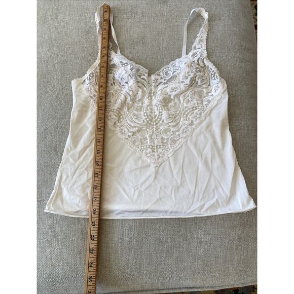 Vintage Vanity Fair Satin Lace Cami Lingerie Slip Tank Top Size 34 Small Ivory - Picture 6 of 8